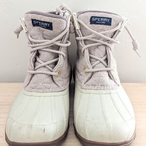 Sperry pink/cream size 7 rain boots